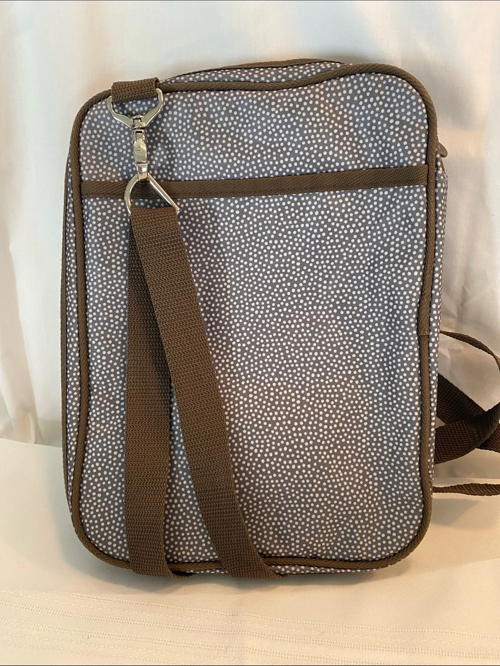 Thirty One Inspiration Compact Brown Dot Crossbody Bag Case
